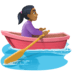 🚣🏾‍♀️ woman rowing boat: medium-dark skin tone display on Facebook